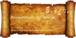 Bergenthal Ádám névjegykártya